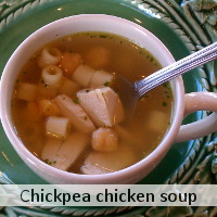 Chickpea chicken noodle soup