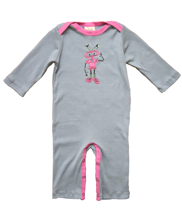 Adooka Organics Girl Robot Baby Romper