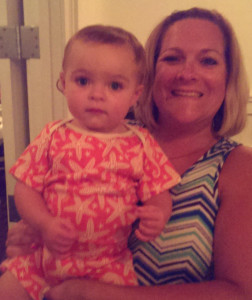Baby wearing starfish romper from Two Crows for Joy